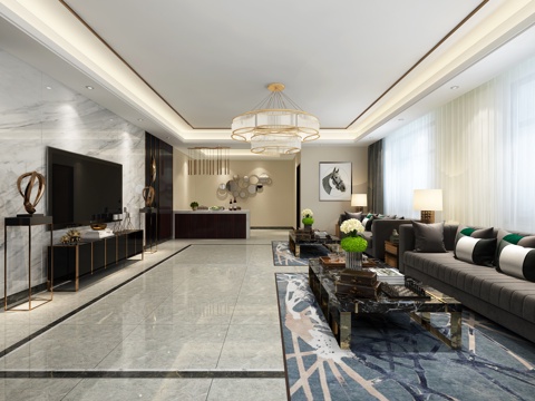  后现代风格 会客室 休息室 吧台间3d模型 