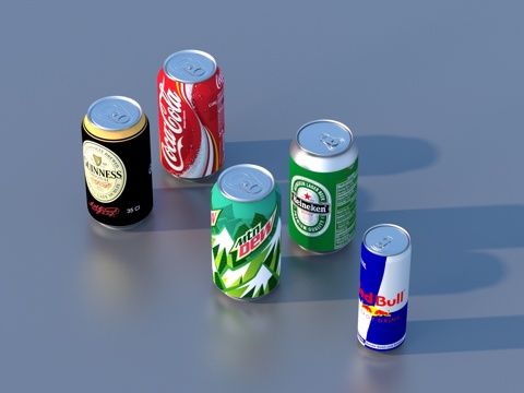  飲料 易拉罐 汽水 可樂3d模型 