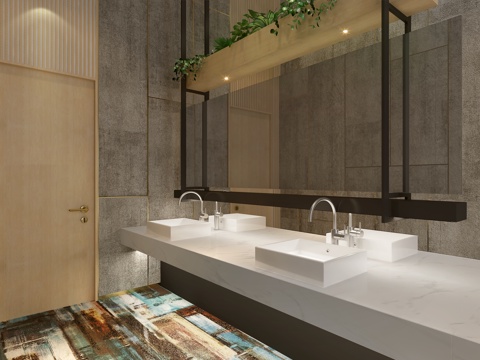  現(xiàn)代酒店衛(wèi)生間3d模型 