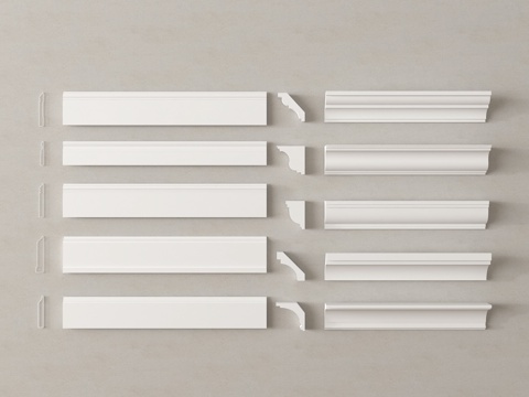  现代踢脚线 角线 腰线su模型 