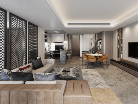  佛山萬科金御華府170m2復(fù)式樣板間丨全套施工圖丨效果圖cad施工圖 