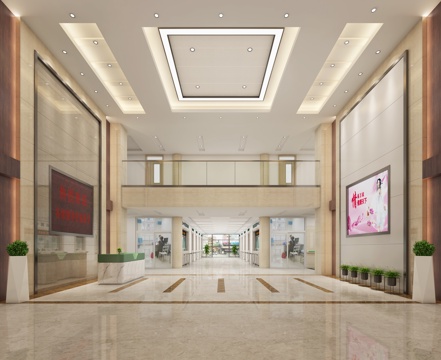  现代医院大堂走廊3d模型 