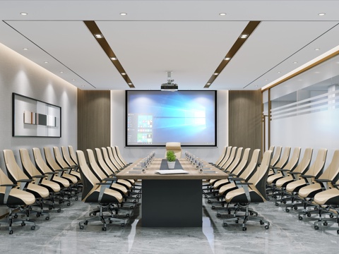  現(xiàn)代企業(yè)大會議室3d模型 