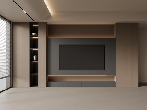  現(xiàn)代意式電視背景墻 電視柜3d模型 
