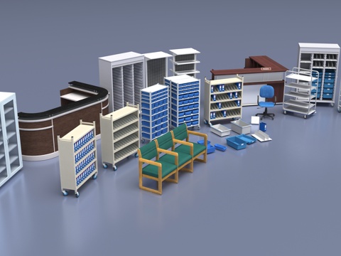  医院家具3d模型 