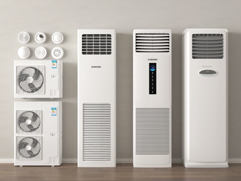  立式空调 空调外挂机 空调外机3d模型 