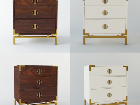  现代床头柜组合3d模型 