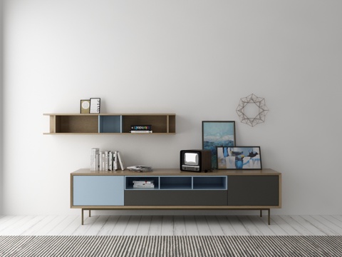  现代装饰柜摆件3d模型 