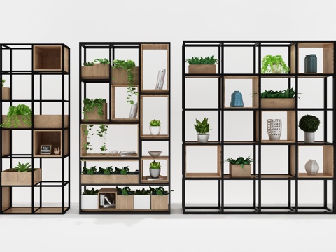  工业风装饰架置物架3d模型 