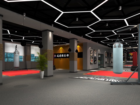  工业风武术道俱乐部3d模型 