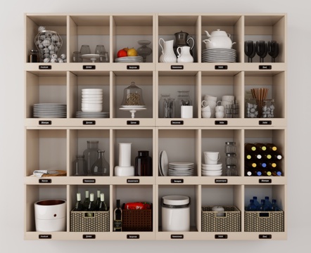  现代实木装饰柜3d模型 