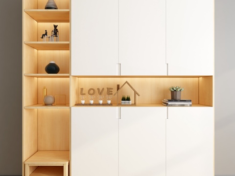  现代简约鞋柜3d模型 