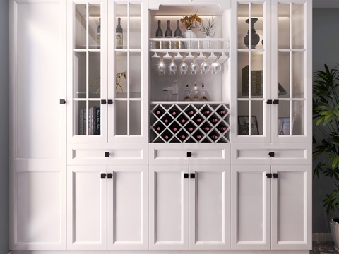  欧式简约酒柜3d模型 