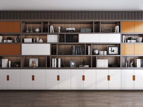  现代书柜3d模型 