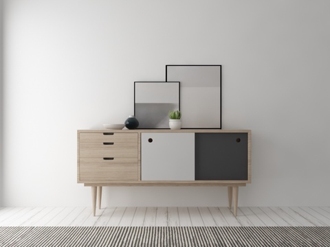  现代装饰柜摆件3d模型 