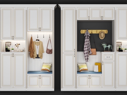  欧式鞋柜组合3d模型 