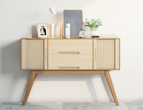  北欧装饰柜摆件组合3d模型 