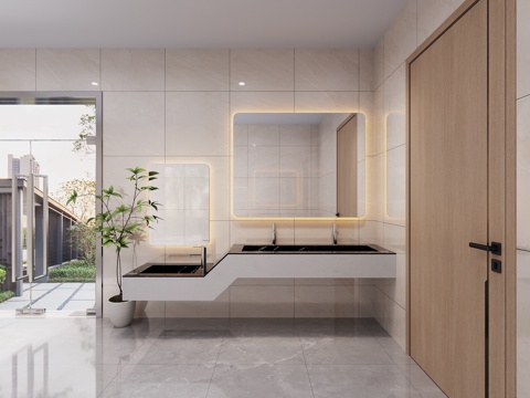  現(xiàn)代衛(wèi)生間洗手臺3d模型 