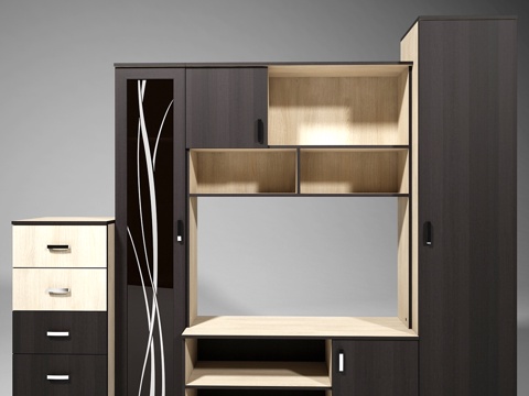  现代装饰柜组合3d模型 