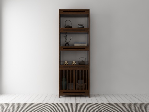  中式装饰柜摆件3d模型 