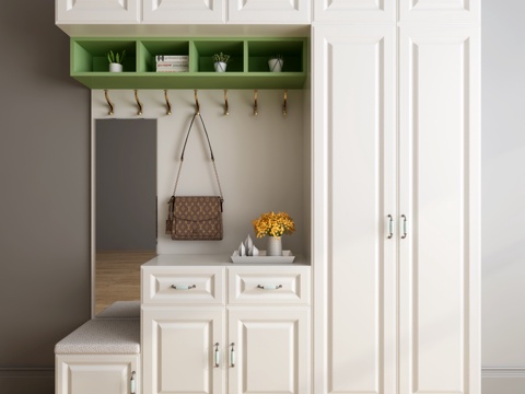  简欧鞋柜3d模型 