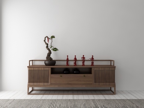  中式装饰柜摆件3d模型 