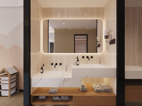  現(xiàn)代衛(wèi)生間洗手臺3d模型 