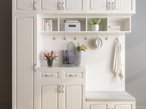  田园鞋柜3d模型 