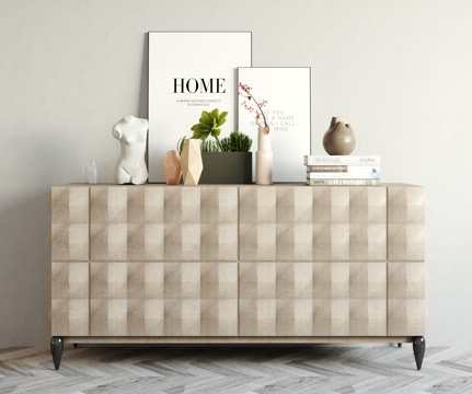  现代简约 装饰柜 摆件组合3d模型 