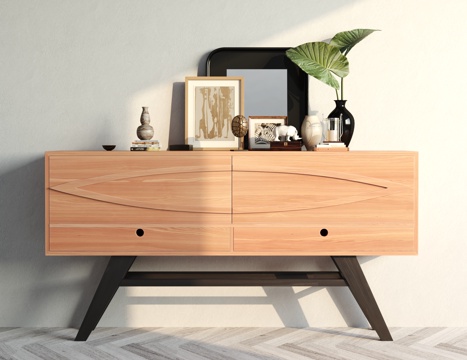  工业风装饰柜摆件组合3d模型 