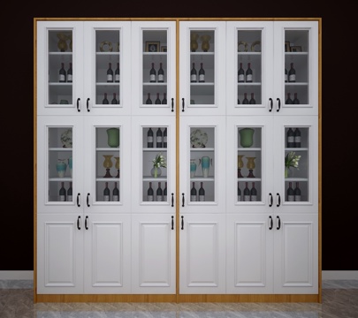  欧式简约酒柜装饰柜3d模型 