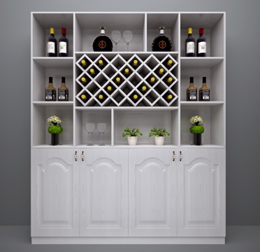  欧式简约酒柜3d模型 