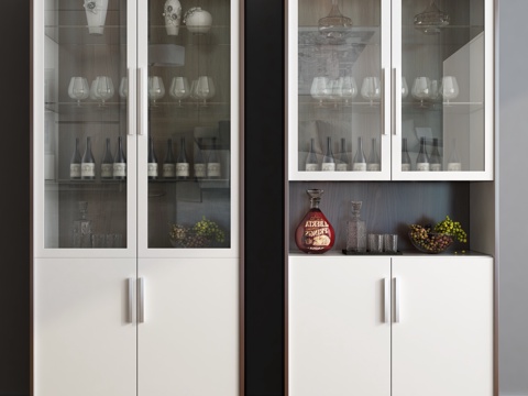  现代酒柜组合3d模型 