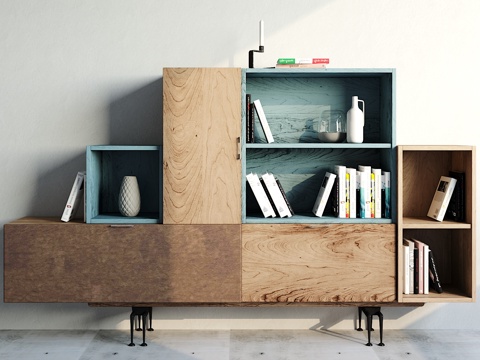  北欧装饰柜摆件组合3d模型 