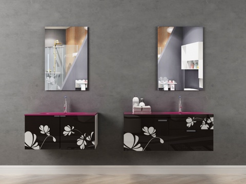  现代简约浴室柜组合3d模型 