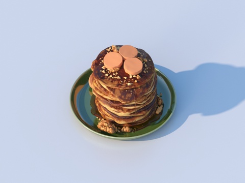  面包 饼干 大饼 食物su模型 