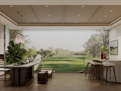  现代多功能休闲区3d模型 