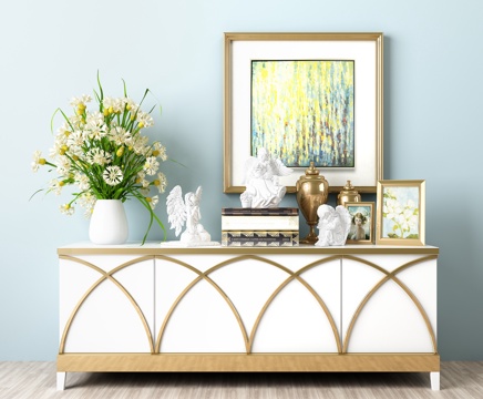  简欧玄关柜天使摆件组合3d模型 