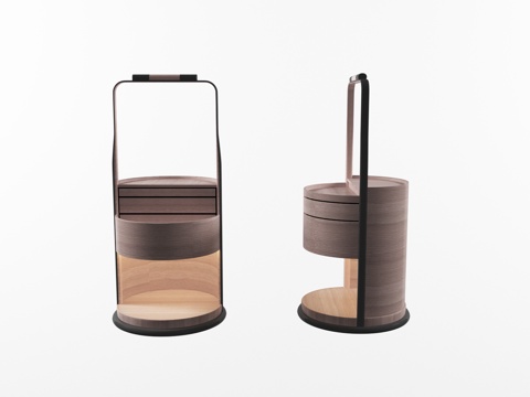  新中式床头柜3d模型 