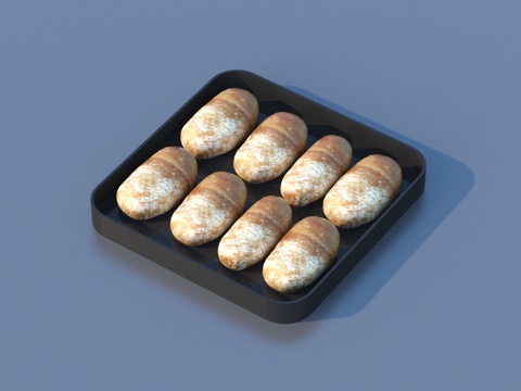  大饼 面包 饼干 食物su模型 