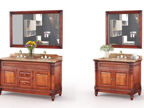  美式浴室柜组合3d模型 