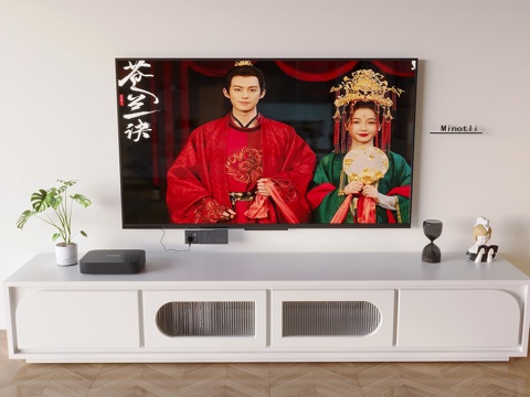  落地實(shí)木電視柜 高清激光電視機(jī)3d模型 