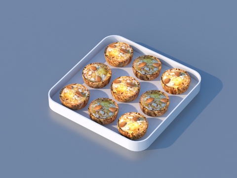  大饼 面包 饼干 食物su模型 