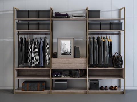  现代衣柜 北欧衣柜 衣服装饰组合3d模型 