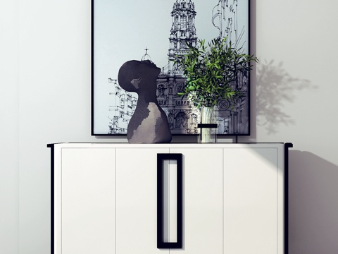  现代风格装饰柜3d模型 
