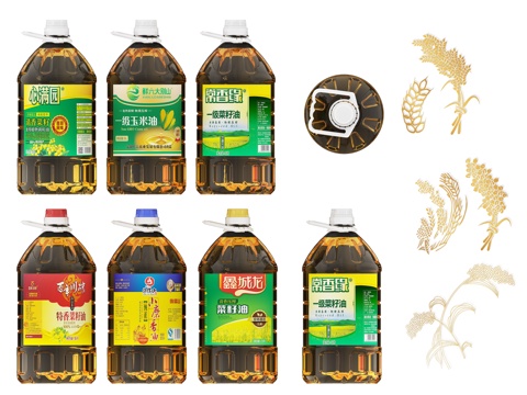  食用油，油桶，菜油，调味品组合，调料瓶，老抽，蚝油， 陈醋，su模型 