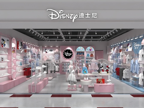  现代服装店 现代儿童服装店3d模型 