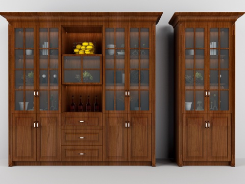  简欧美式酒柜模型3d模型 