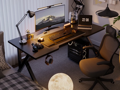  現(xiàn)代書桌3D模型3d模型 