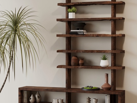  置物架 新中式置物架 壁挂置物架3d模型 